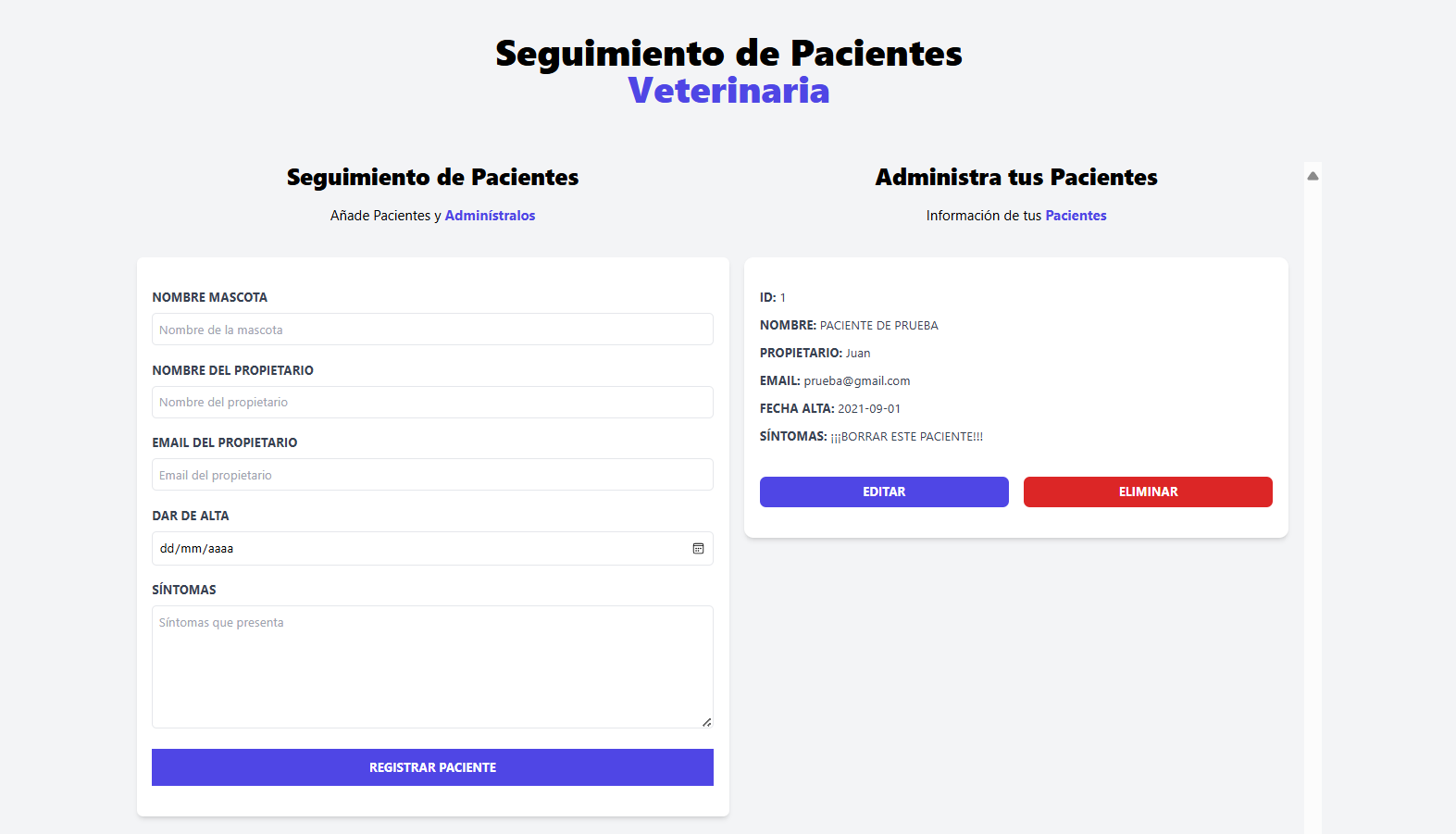 Administrador de Pacientes